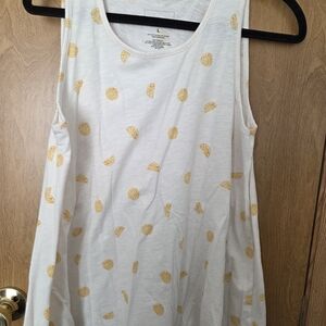 Sonoma Cream Tank Top with Gold Citrus Pattern